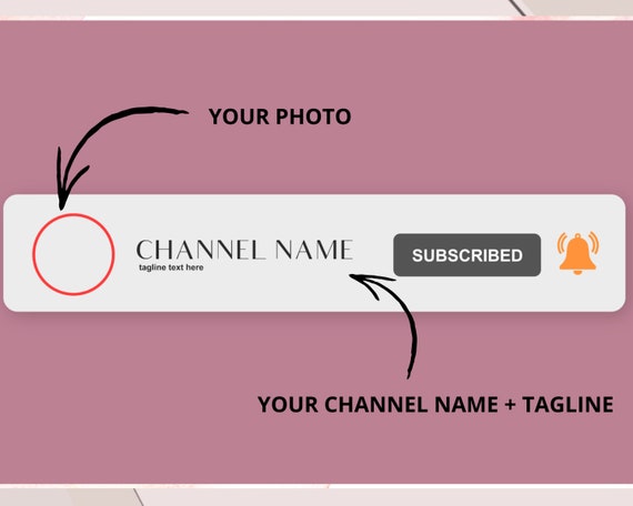 Custom Youtube Subscribe Button For Youtube Videos Aesthetic Etsy