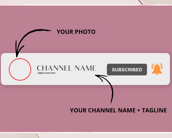 Custom Youtube Subscribe Button For Youtube Videos Aesthetic Etsy