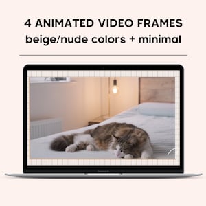 Minimal Beige Animated Video Borders: YouTube Graphic Overlays (Digital Download)