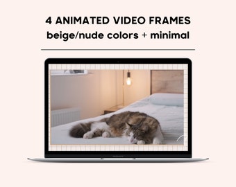 Minimal Beige Animated Video Borders: YouTube Graphic Overlays (Digital Download)