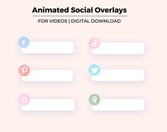 Animated Pastel Social Media Tags for Youtube Videos | Lower-Thirds | OVERLAYS | Youtube Editing