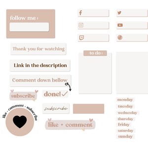 Youtube-videoöverlägg: 25 minimalistiska PNG-taggar (digital nedladdning) bild 10
