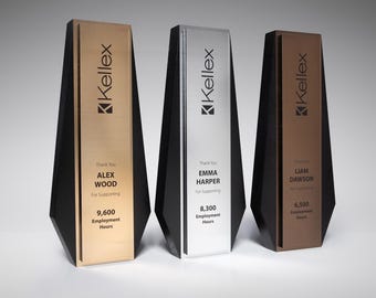 Custom Solid Oak Award, Brushed Metal, Personalized Plaque - Etsy Custom Solid Oak Award, Brushed Metal, Personalized Plaque - Etsy