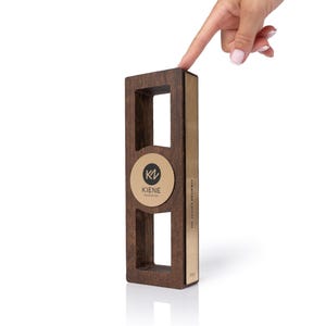 Elegant solid oak trophy with custom engraving, custom oak award unique and stylish trophy, trophy for honors and recognition
