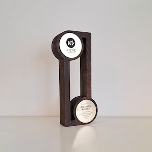Unique corporate trophy, gift for business partner, best employee or player award, personalized trophy thank you trophy