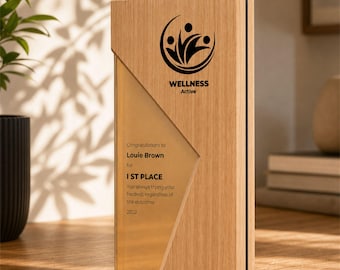 Employee Recognition Award, Personalized Wood Trophy for Best Employee, Team Member or Office Appreciation Gift