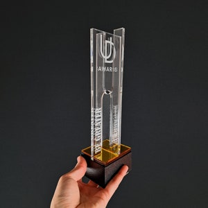 Premios y trofeos personalizados de Crystal Employee Years of Services,  grabado personalizado con tu propio mensaje de premio de reconocimiento de