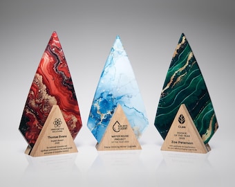 Custom Achievement Award, Modern Acrylic Trophy with Logo, Project & Innovation Award, Business Recognition Gift