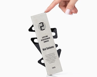 Modern Concrete Award, Concrete Leadership Award, Lifetime Achievement Trophy, Modern Employee Recognition Gift For Executives