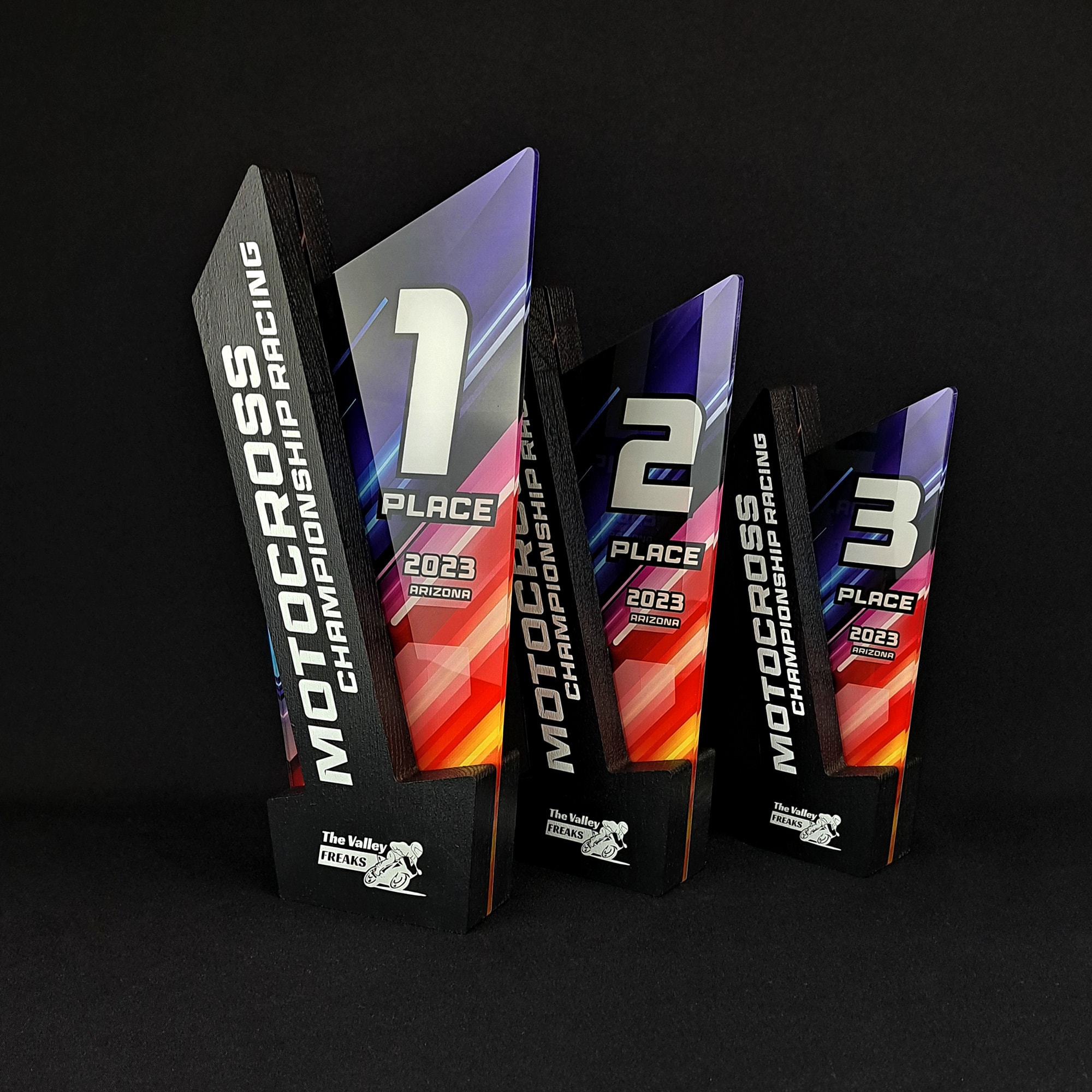Personalized Oak Racing Trophy, Colorful Acrylic Award - Etsy