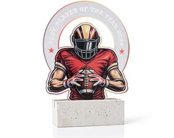 Custom Football Player Trophy, Personalized Team MVP Award, Championship Recognition Plaque, Football Coach Award