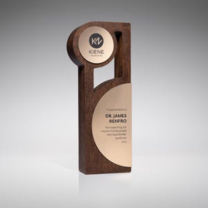Customizable solid oak trophy, professional and personal recognition awards, corporate award, best employee award