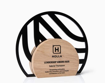 Personalized Leadership Award, Modern Wooden Employee Recognition Award, Custom Corporate Trophy, Executive Achievement Plaque