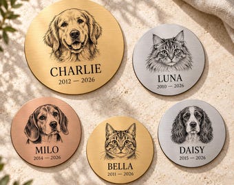 Custom Engraved Pet Memorial Plaque for Urns and Frames
