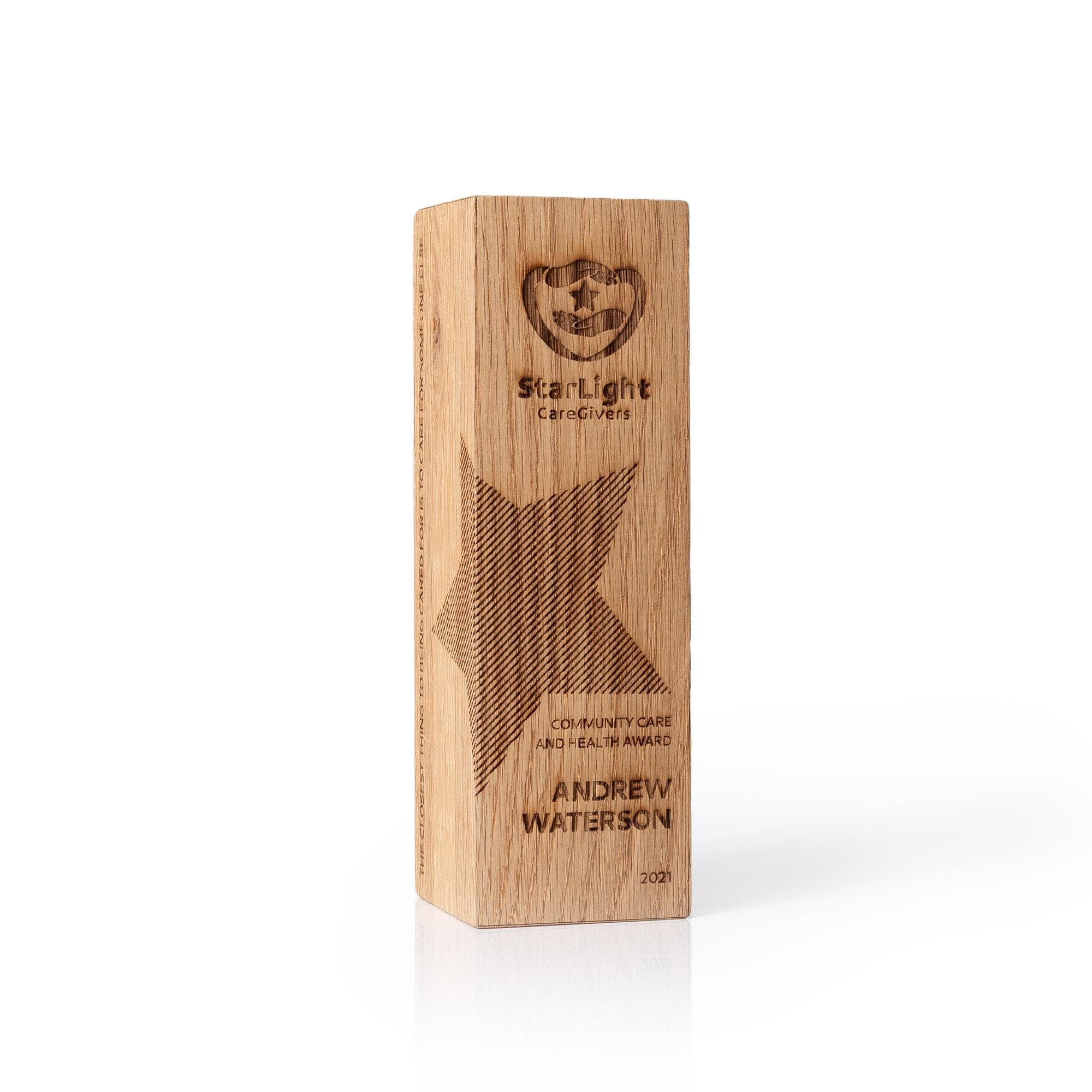 Customizable Eco-friendly Wood Trophy, Corporate Award, Recognition ...