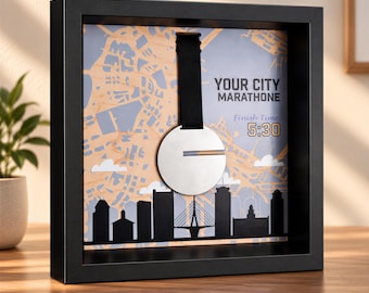 Race Medal Display Frame, Personalized Race Finisher Gift