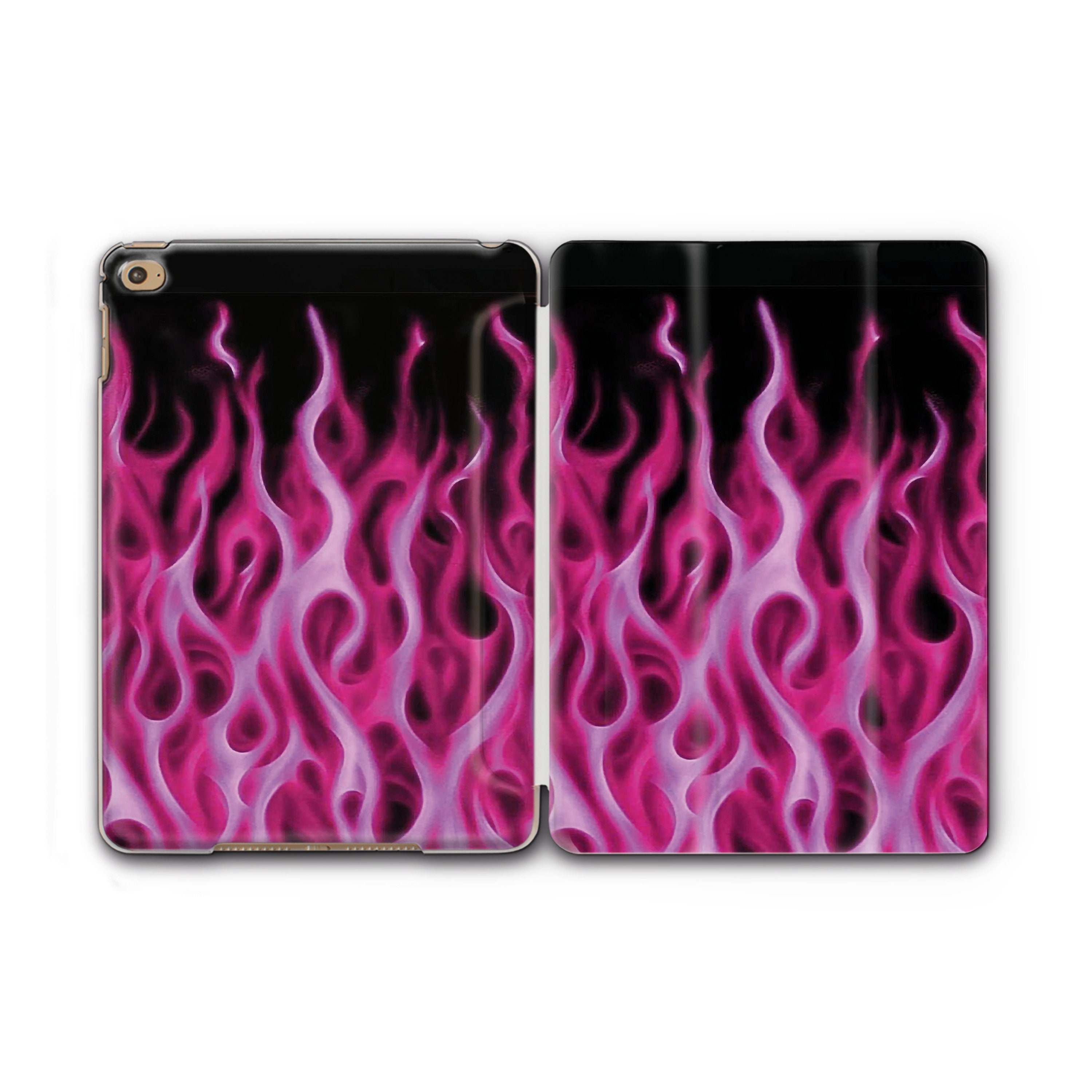 Pink Flames Ipad Air 4 Flip Case Hot Pink Print Ipad Pro 12 9 Etsy