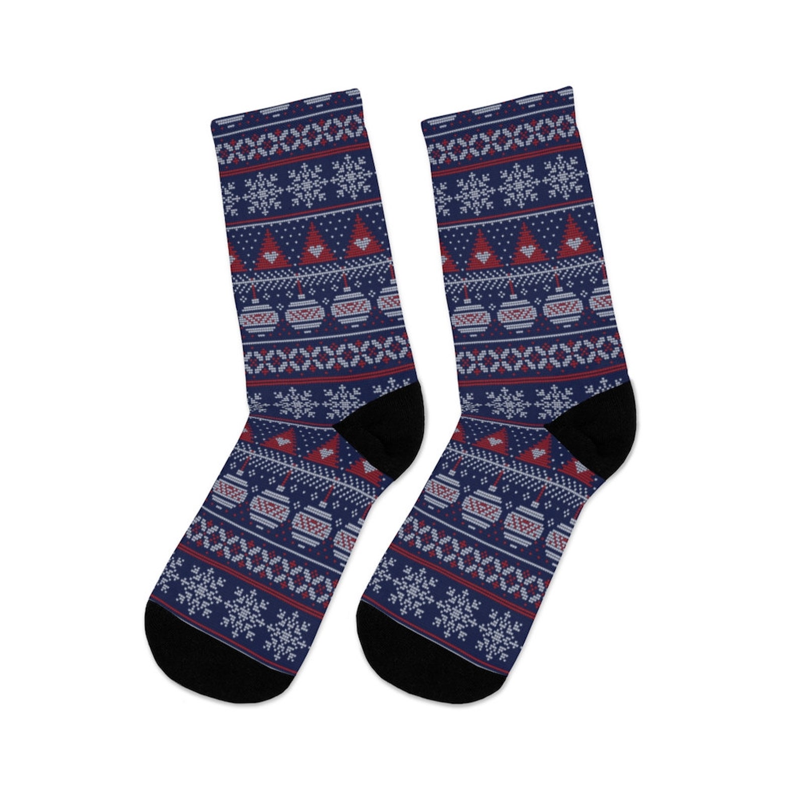Christmas Pixel Pattern Socks Gift Unisex Winter Socks Cute | Etsy
