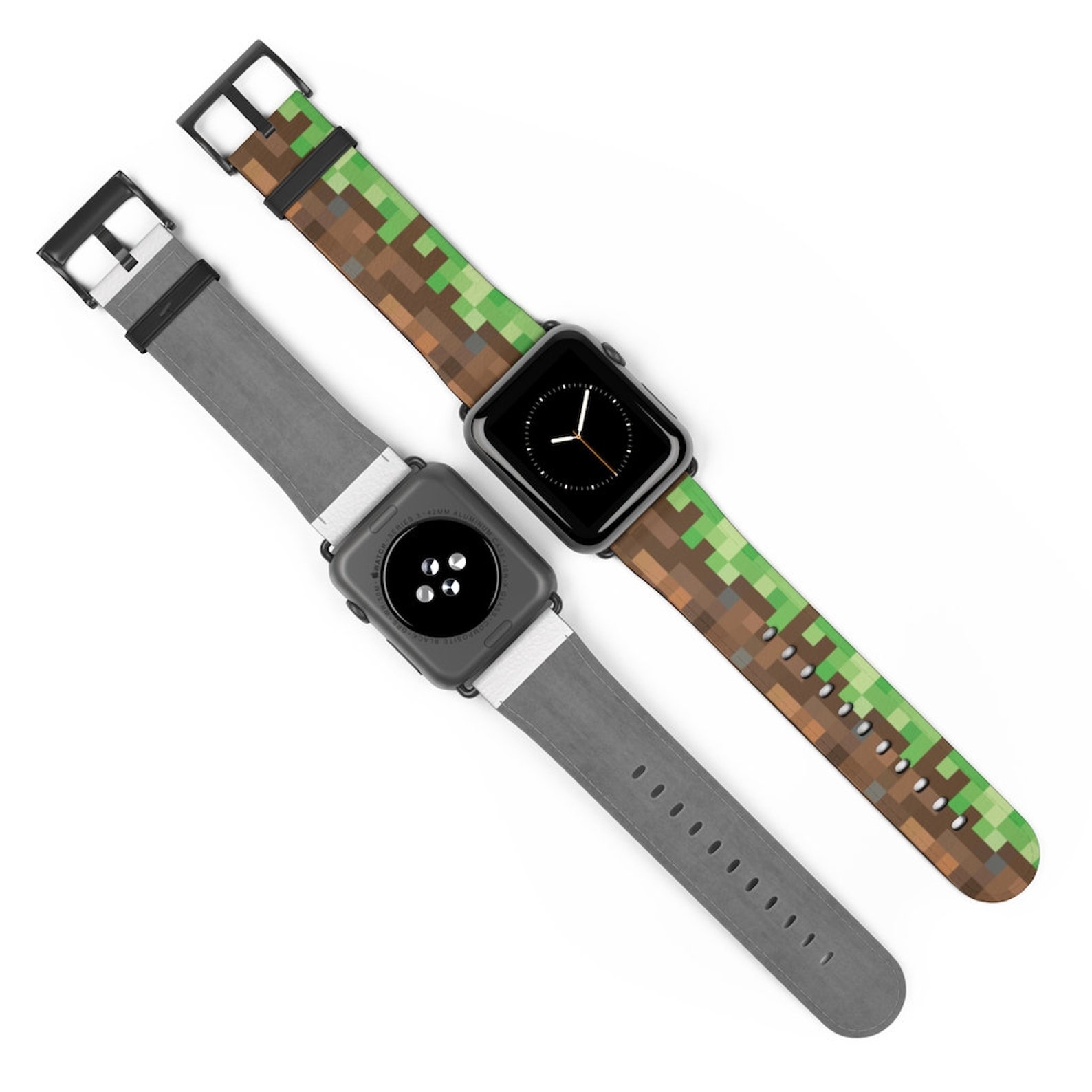 Gamer Apple Watch Strap Minecraft Style For Man Dirt Blocks Etsy
