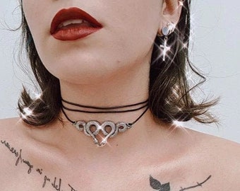 Snake Wrap Around Leather Choker, Snake Collar, Snake Choker, Snake Jewelry, Witchcraft Jewelry, Choker Collar, Collar Choker, Snake Chain