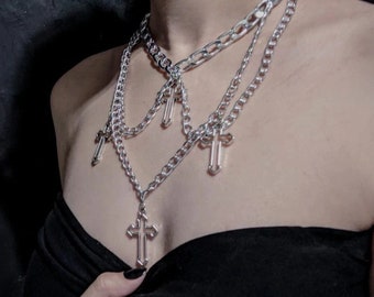 Multi Layered Cross Necklace Cross 