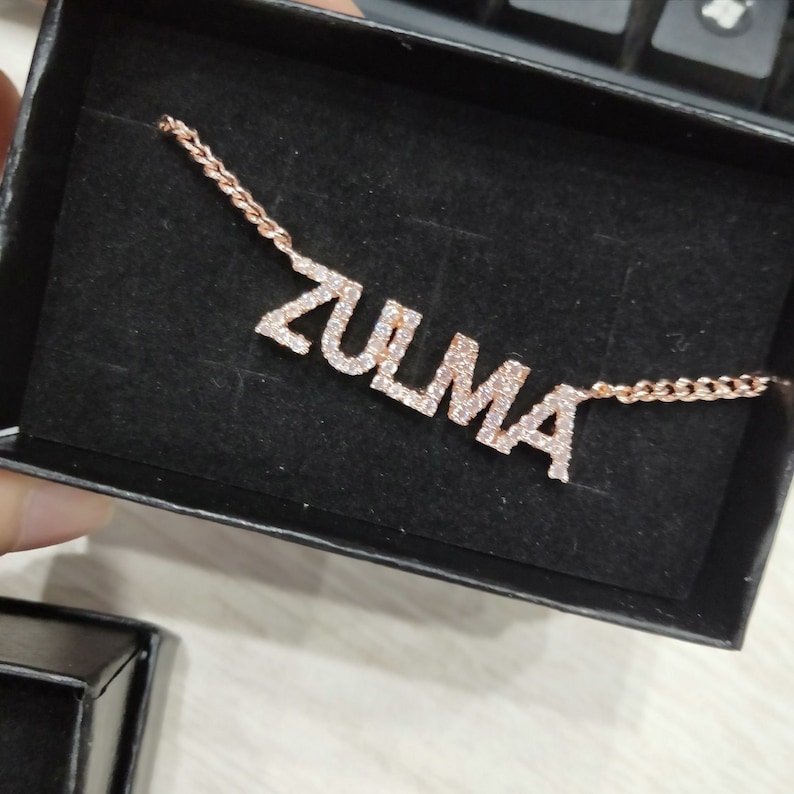 Name Necklace Rose Gold Name Necklace Name Necklace Silver Name Necklace Gold Necklace Name Sparkle Name Necklace Custom Necklace