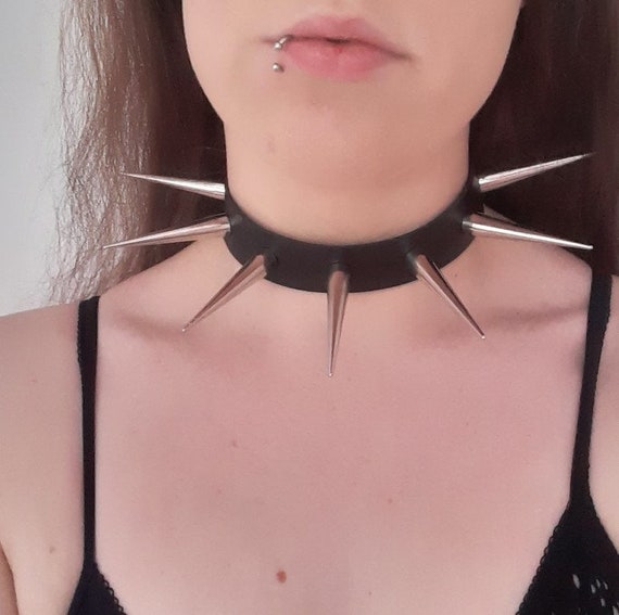 Extra Spiked Choker Spiked Spiked Collar Spike Etsy