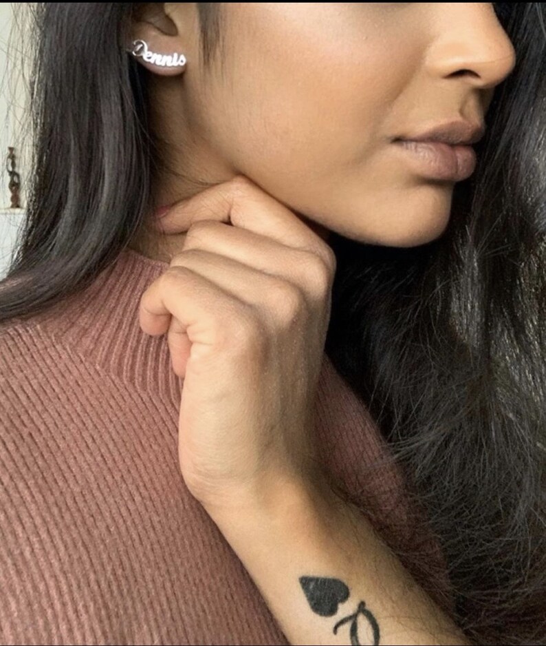 Name Climber Earrings Name Stud Name Studs Name Earrings Etsy