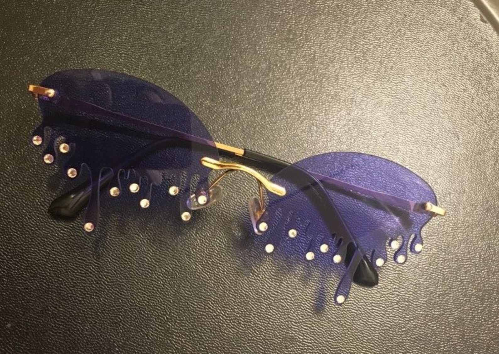 Drip Glasses W/crystals Drip Sunnies Drip Glasses Etsy