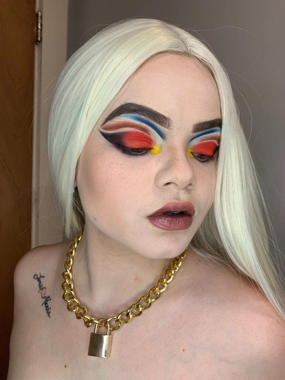 Lock and Key Necklace, Lock and Key Charm, Padlock Choker, Locket