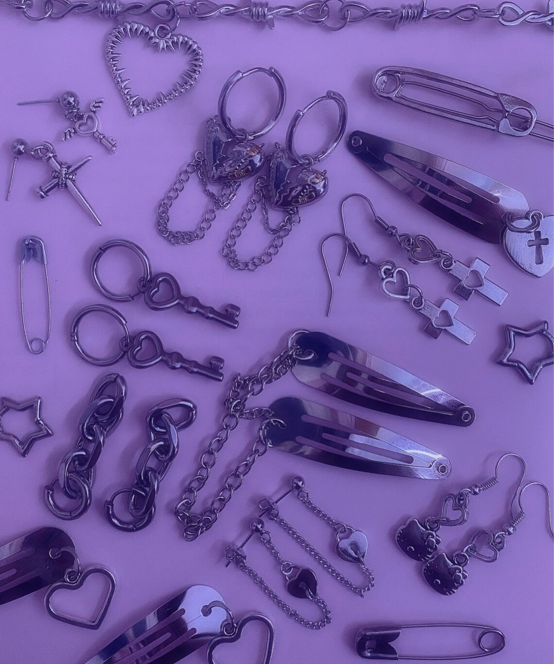 Pair of Safety Pin Hair Clips Hair Clips Safety Pin Charm Etsy