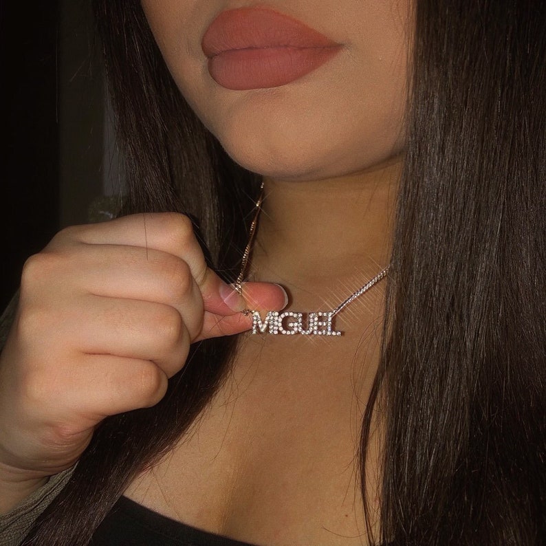 Name Necklace Rose Gold Name Necklace Name Necklace Silver Name Necklace Gold Necklace Name Sparkle Name Necklace Custom Necklace