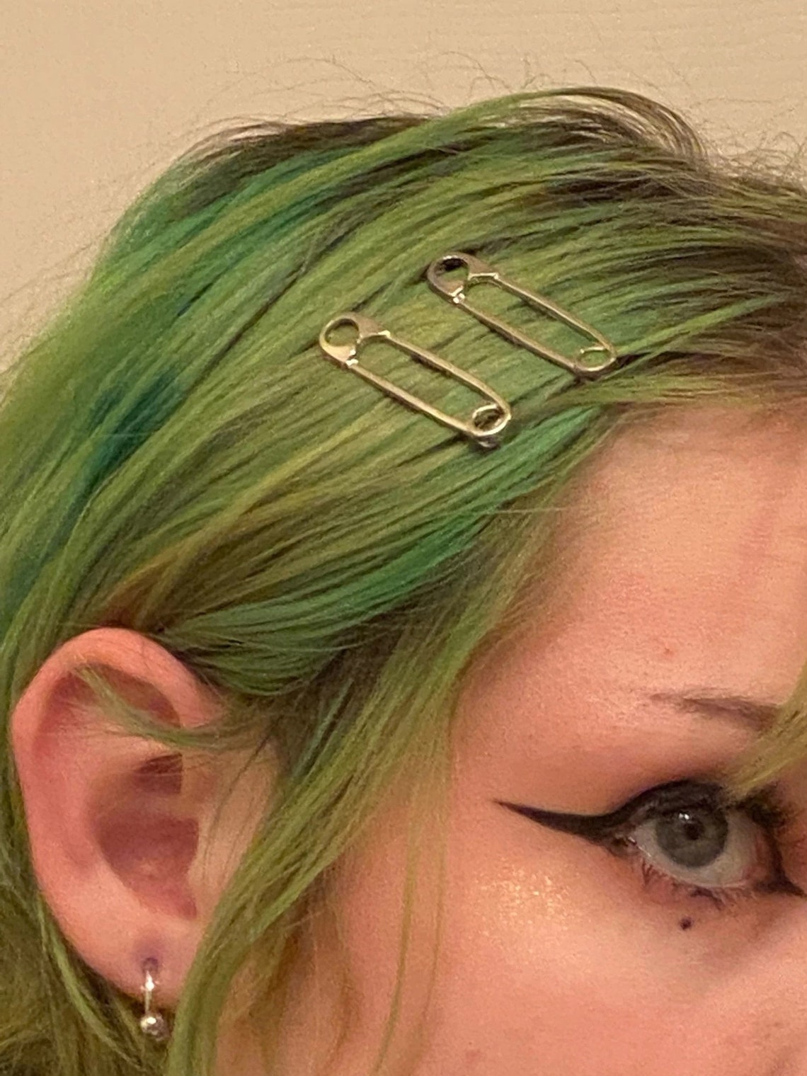 Pair of Safety Pin Hair Clips Hair Clips Safety Pin Charm Etsy