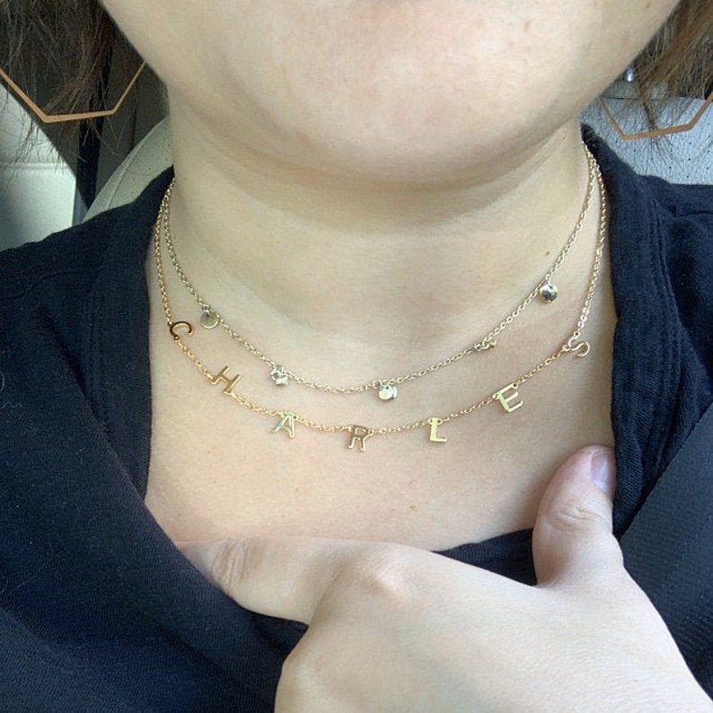 Name Necklace Gold Name Necklace Silver Name Necklace Necklace Name Dainty Letter Name Necklace Name Necklace Rose Gold