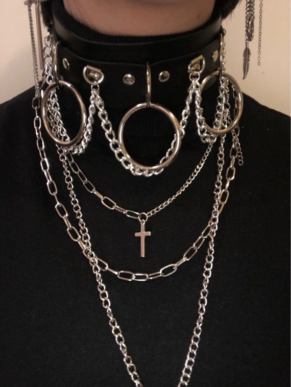 O Ring Chain Choker O Ring Choker O Ring Collar Submissive