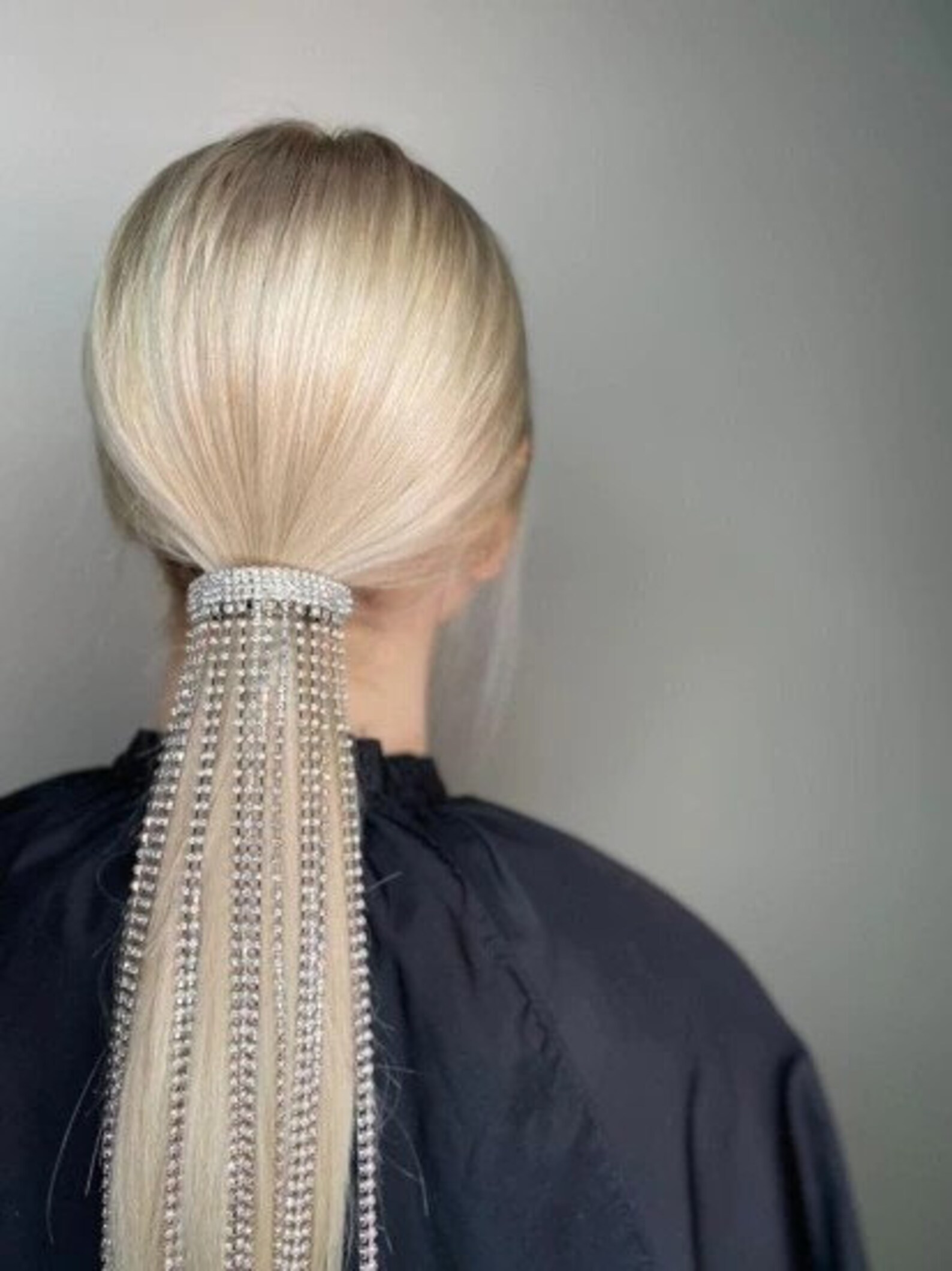 Ponytail Rhinestone Fringe Ponytail Beads Ponytail Etsy