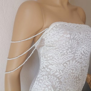 Pearl Detachable Strap For Wedding Dress,Bridal Shoulder Epaulettes Accessories,Bridal Straps Jewelery,detach sleeve wedding dress