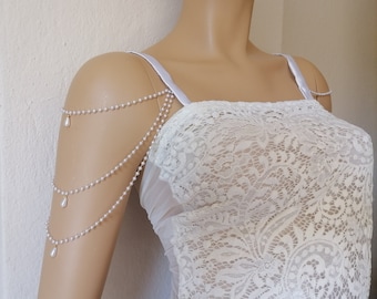 Tirantes de perlas desmontables para vestido de novia, accesorios para hombreras de novia, joyas con tirantes de novia, vestido de novia con mangas desmontables