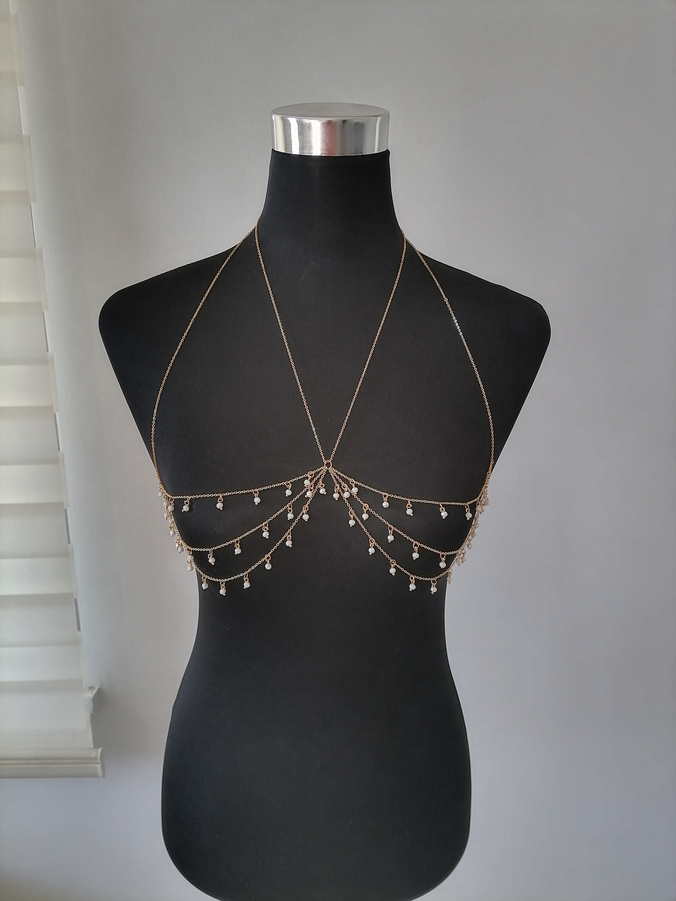Butterme Femmes Sexy Corps Chaîne Collier Soutien-Gorge Chaînes