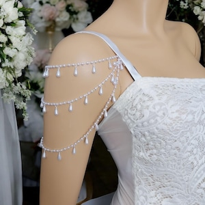 Pearl Detachable Strap For Prom Wedding Dress,Bridal Shoulder Epaulettes Accessories,arm jewelry,Straps Jewelery,detach sleeve wedding dress