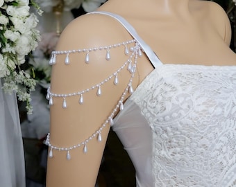 Pearl Detachable Strap For Prom Wedding Dress,Bridal Shoulder Epaulettes Accessories,arm jewelry,Straps Jewelery,detach sleeve wedding dress