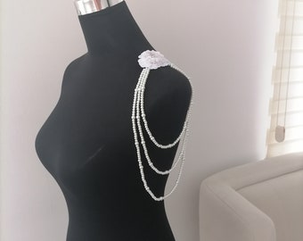 Pearl Detachable Strap For Wedding Dress,Bridal Shoulder Epaulettes Accessories,Bridal Straps Jewelery,detach sleeve wedding dress