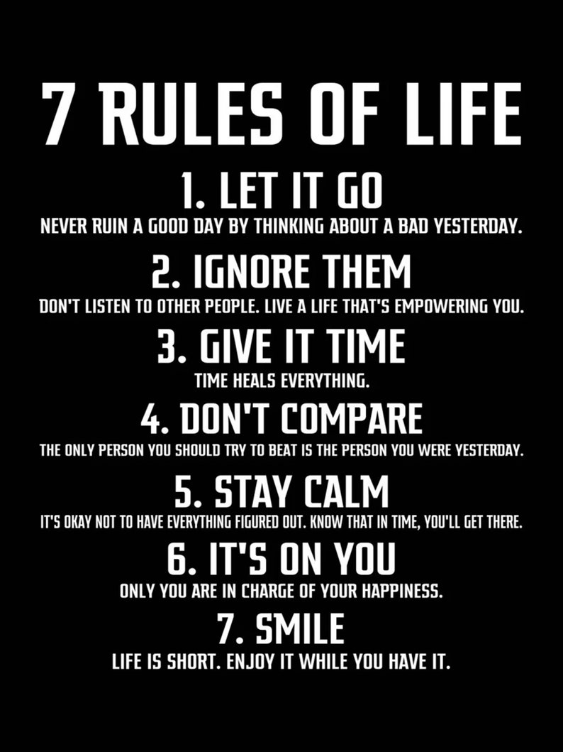 7-rules-of-life-poster-17x24-etsy