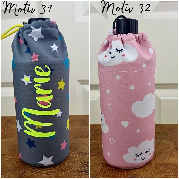 Drinking bottle covers with names (personalized) children's motifs, waterproof padded, many sizes u,brands. Emil; 0.7 liters 0.5 liters 8/9