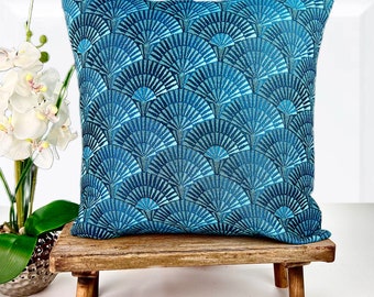 High-quality Art Deco - Mid century decorative cushion - CUSTOM MADE, woven fabric, elaborate and high-quality in many sizes. Turquoise blue green