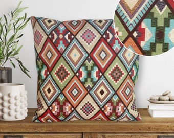 Boho - Etno - Inca, almohada decorativa de alta calidad - HECHA A MEDIDA, elaborada y de alta calidad, muchos tamaños hasta 65 x 65 cm, almohada inusual