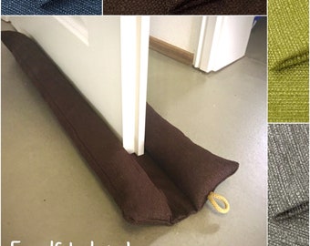 Two-sided/double draft excluder for doors, custom-made, many colors.