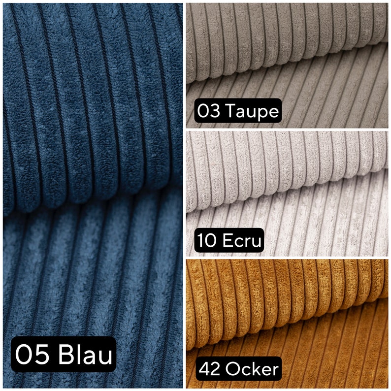 High-quality chair cushions made of wide corduroy, all sizes and custom dimensions. Firm foam 3-5 cm robust high-quality corduroy. With or without cord image 7