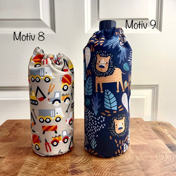 Drinking bottle covers with names (personalized) children's motifs, waterproof padded, many sizes u,brands. Emil; 0.7 liters 0.5 liters 8/9