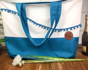 XXL - borsa da spiaggia grande - RESISTENTE ALL'ACQUA - con personalizzazione, altissima qualità e oversize. cucito a mano,